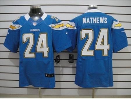 Nike San Diego Chargers 24 Ryan Mathews Light Blue Elite NFL Jersey