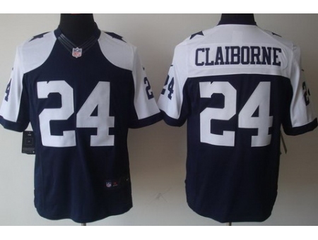 Nike Dallas Cowboys 24 Morris Claiborne Blue LIMITED Thankgivings NFL Jersey