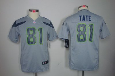 Youth Nike Seattle Seahawks #81 Golden Tate Grey Color[Youth Limited Jerseys]