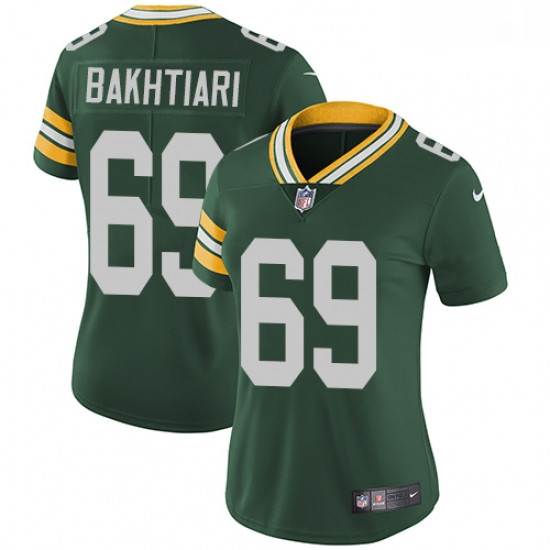 Womens Nike Green Bay Packers 69 David Bakhtiari Green Team Color Vapor Untouchable Limited Player N