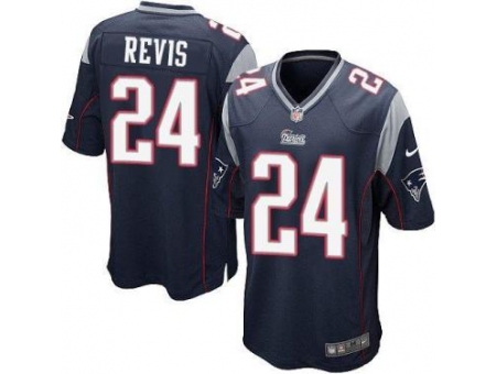 Youth New England Patriots #24 Darrelle Revis Navy Blue Stitched NFL Jersey