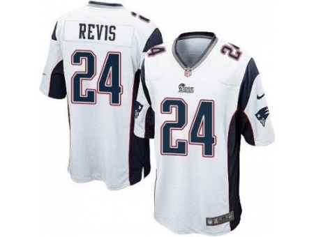 Youth New England Patriots #24 Darrelle Revis White Stitched NFL Jersey