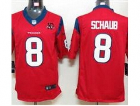 Nike Houston Texans 8 Matt Schaub red Limited W 10th Patch NFL Jersey