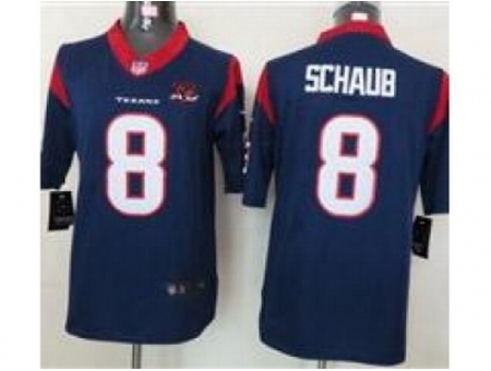 Nike Houston Texans 8 Matt Schaub Blue Limited W 10th Patch NFL Jersey