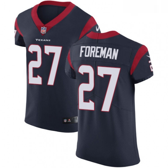 Men Nike Houston Texans 27 DOnta Foreman Navy Blue Team Color Vapor Untouchable Elite Player NFL Jer