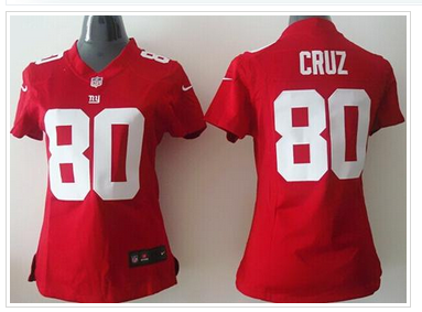 Womens NEW Giants #80 Victor Cruz Red NFL Elite Jersey