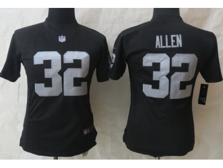 Women Oakland Raiders 32 Marcus Allen Black NFL Jerseys