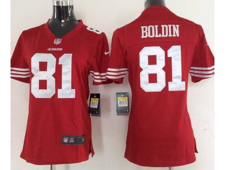 Women Nike San Francisco 49ers 81 Anquan Boldin Red NFL Jerseys