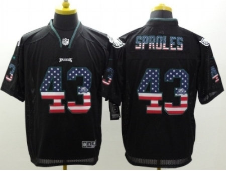 Nike Philadelphia Eagles 43 Darren Sproles Black Elite USA Flag Fashion NFL Jersey