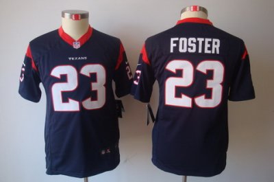 Youth Houston Texans #23 Foster Blue Color Limited Jerseys