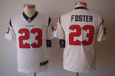 Youth Houston Texans #23 Foster White Color Limited Jerseys