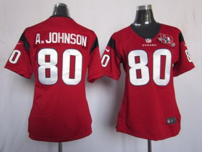 Youth Nike Houston Texans #80 Andre Johnson Red NFL Jerseys W 10th Patch