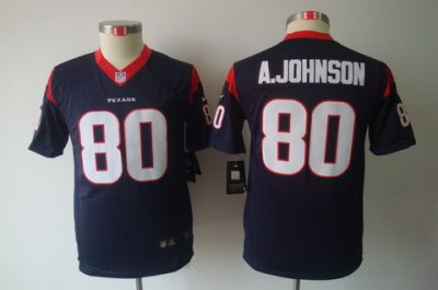 Youth Nike Houston Texans #80 Andre Johnson Blue Color Limited Jerseys