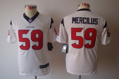 Youth Nike NFL Houston Texans #59 Whitney Mercilus White Color Limited Jerseys