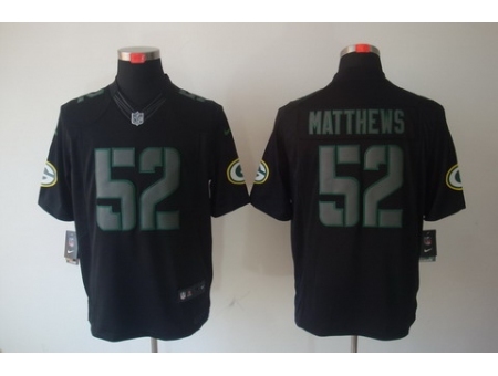 Nike Green Bay Packers 52 Clay Matthews Black Limited Impact NFL Jersey