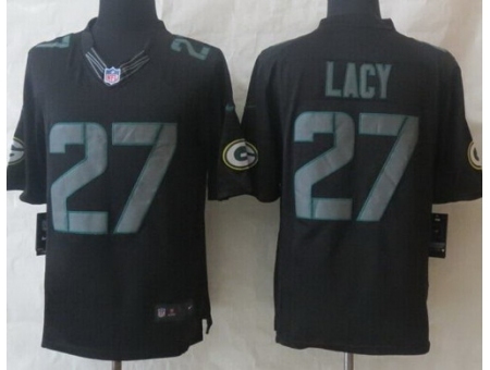 Nike Green Bay Packers 27 Eddie Lacy Black LIMITED Impact NFL Jerseys