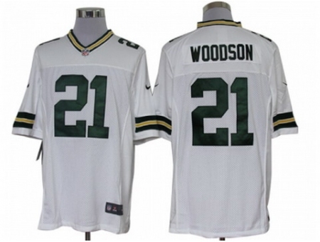 Nike Green Bay Packers 21 Charles Woodson White Limited NFL Jersey