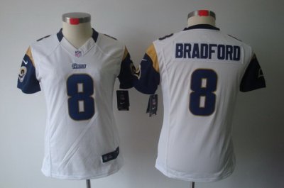 Women Nike St. Louis Rams 8# Sam Bradford White Color[NIKE LIMITED Jersey]