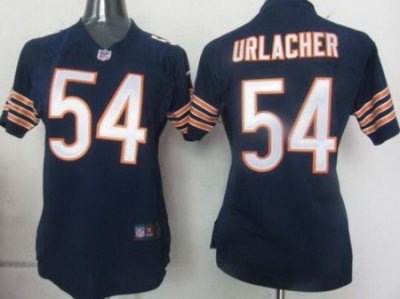 Women Nike Chicago Bears 54 Urlacher Blue Nike NFL Game Jerseys