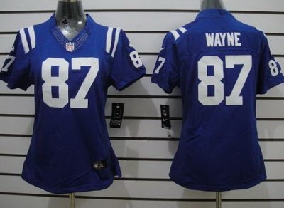 Women Nike Indianapolis Colts 87 Reggie Wayne Blue LIMITED NFL Jerseys