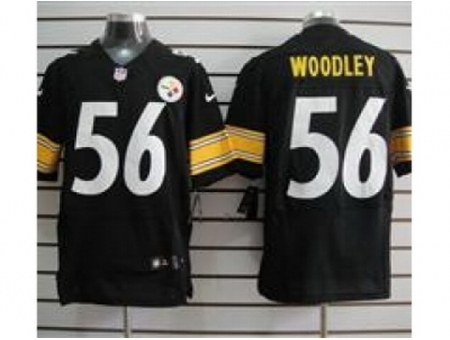 Nike Pittsburgh Steelers 56 Lamarr Woodley Black Elite NFL Jersey