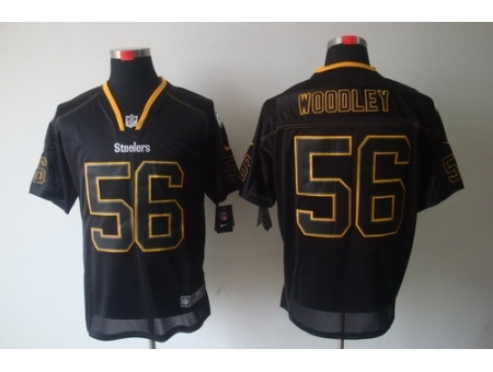 Nike Pittsburgh Steelers 56 Lamarr Woodley Black Elite Lights Ou