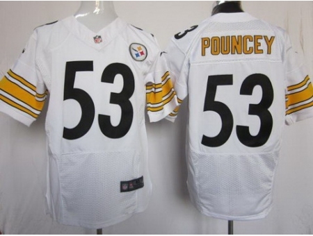 Nike Pittsburgh Steelers 53 Maurkice Pouncey White Elite NFL Jer