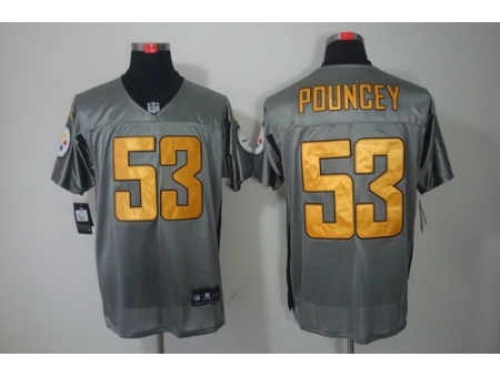 Nike Pittsburgh Steelers 53 Maurkice Pouncey Grey Elite Shadow NFL Jersey