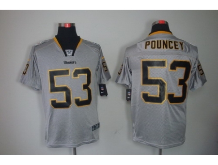 Nike Pittsburgh Steelers 53 Maurkice Pouncey Grey Elite Lights Out NFL Jersey