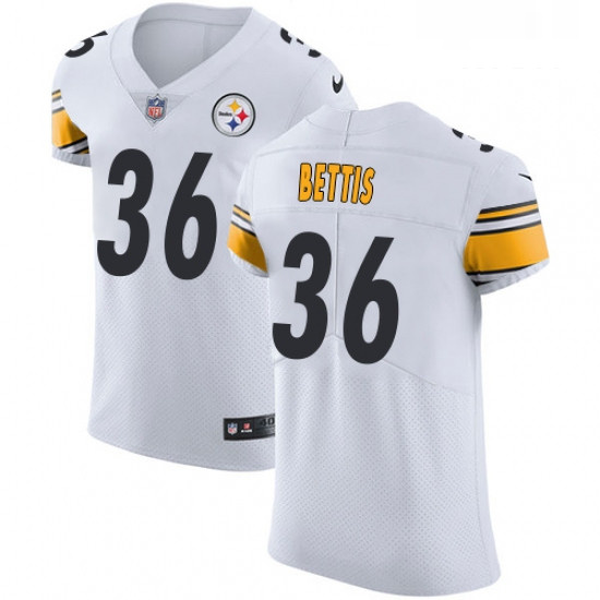 Mens Nike Pittsburgh Steelers 36 Jerome Bettis White Vapor Untouchable Elite Player NFL Jersey