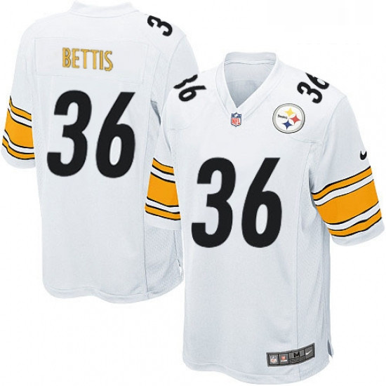 Mens Nike Pittsburgh Steelers 36 Jerome Bettis Game White NFL Jersey