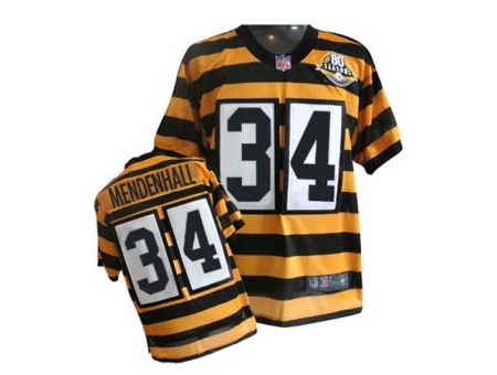 Nike Pittsburgh Steelers 34 Rashard Mendenhall Yellow Elite 80TH Anniversary Throwback NFL Jersey