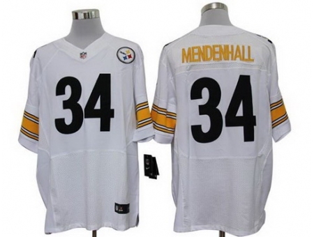 Nike Pittsburgh Steelers 34 Rashard Mendenhall White Elite NFL Jersey