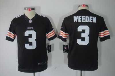 Nike Youth NFL Cleveland Browns #3 Brandon Weeden Brown Color[Youth Limited Jerseys]