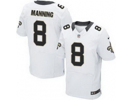 Nike New Orleans Saints 8 Archie Manning White Elite NFL Jersey