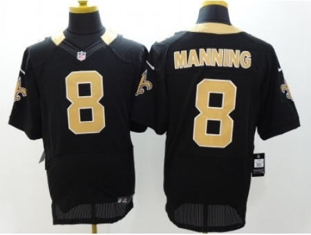 Nike New Orleans Saints 8 Archie Manning black Elite NFL Jersey