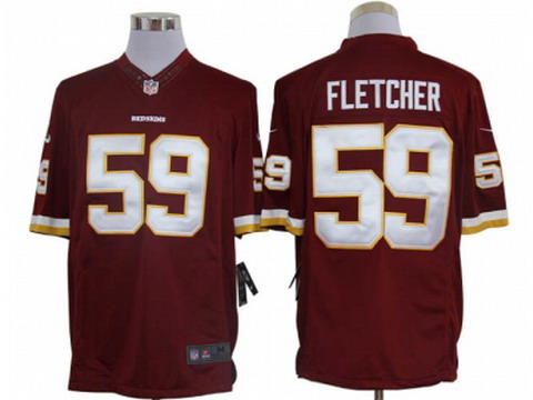 Nike NFL Washington Redskins #59 London Fletcher Red Jerseys(Limited)