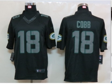 Nike Green Bay Packers 18 Randall Cobb Black Limited Impact Jersey