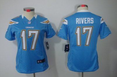 Nike Women San Diego Charger #17 Rivers Light Blue Color[NIKE LIMITED Jersey]