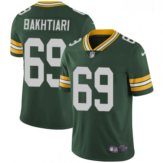 Men Nike Green Bay Packers 69 David Bakhtiari Green Team Color Vapor Untouchable Limited Player NFL 