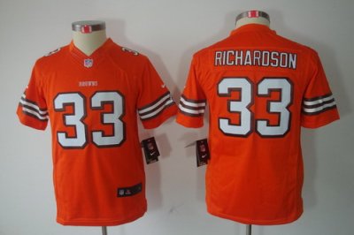 Nike Youth NFL Cleveland Browns #33 Trent Richardson Orange Color[Youth Limited Jerseys]