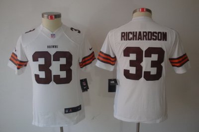 Nike Youth NFL Cleveland Browns #33 Trent Richardson White LIMITED Jerseys