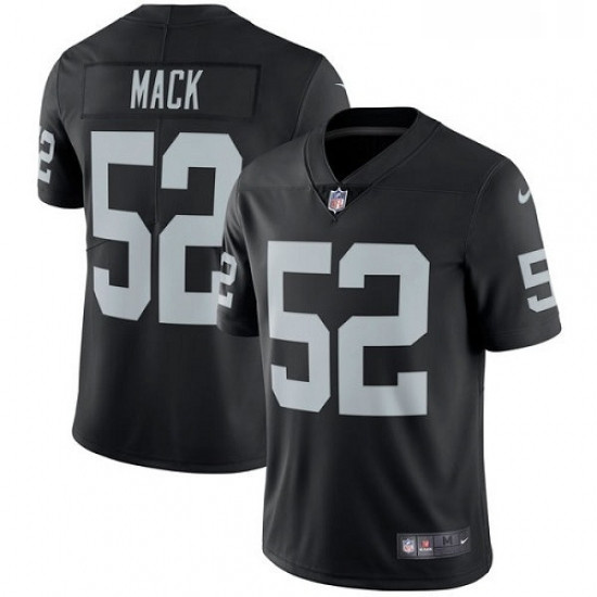 Mens Nike Oakland Raiders 52 Khalil Mack Black Team Color Vapor Untouchable Limited Player NFL Jerse