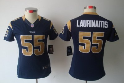 Women Nike NFL St. Louis Rams #55 James Laurinaitis Blue Color[NIKE LIMITED Jersey]