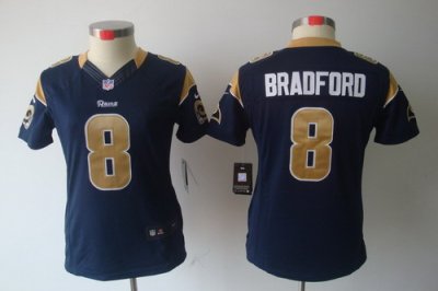 Women Nike St. Louis Rams 8# Sam Bradford Blue Color[NIKE LIMITED Jersey]