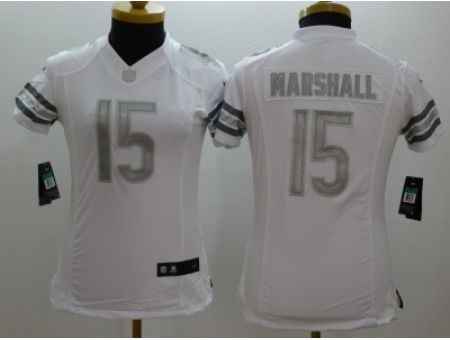 Women Nike chicago bears #15 brandon marshall Platinum White Jerseys