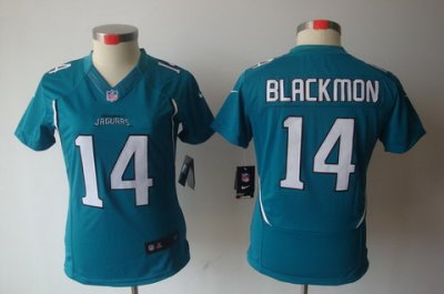 Women Nike Jacksonville Jaguars 14# Justin Blackmon Green(Women Limited Jerseys)2