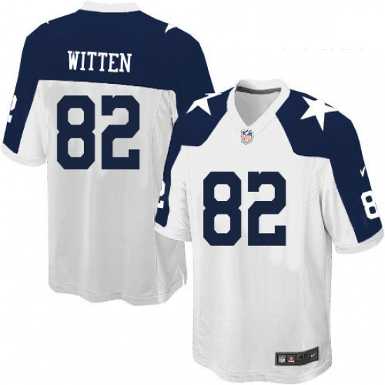 Youth Nike Dallas Cowboys 82 Jason Witten Elite White Throwback Alternate NFL Jersey