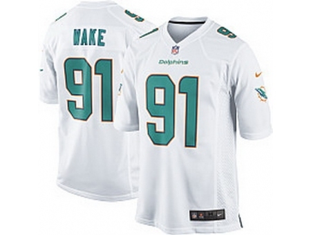 Nike Miami Dolphins 91 Cameron Wake White Game NFL Jersey