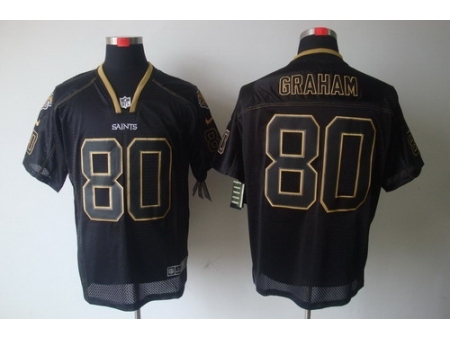 Nike New Orleans Saints 80 Jimmy Graham Black Elite Lights Out NFL Jersey